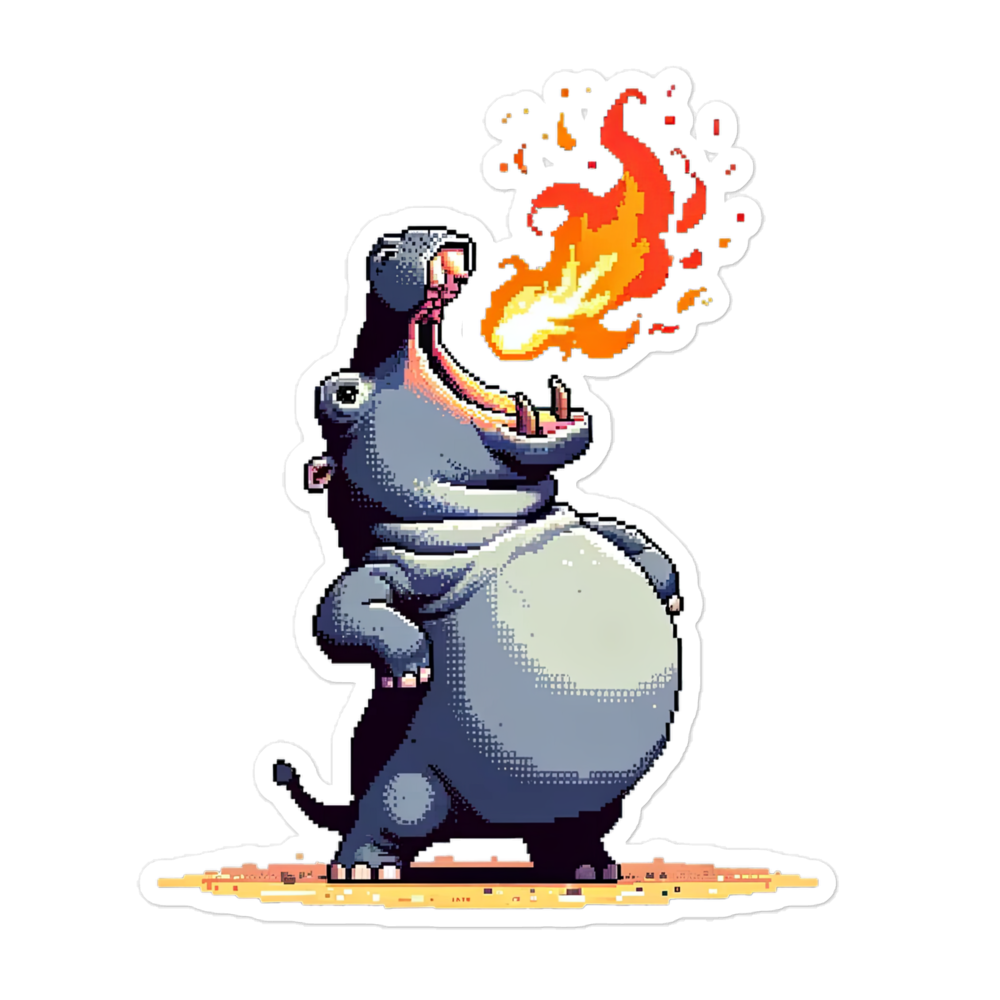 "Hippo Zippo" Vinyl Sticker