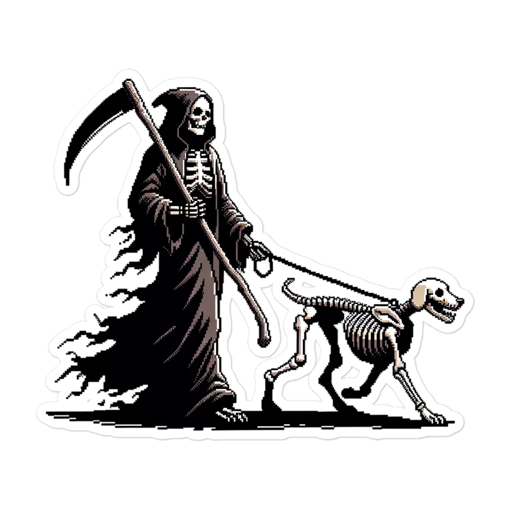 "Along Came Death" Vinyl Sticker