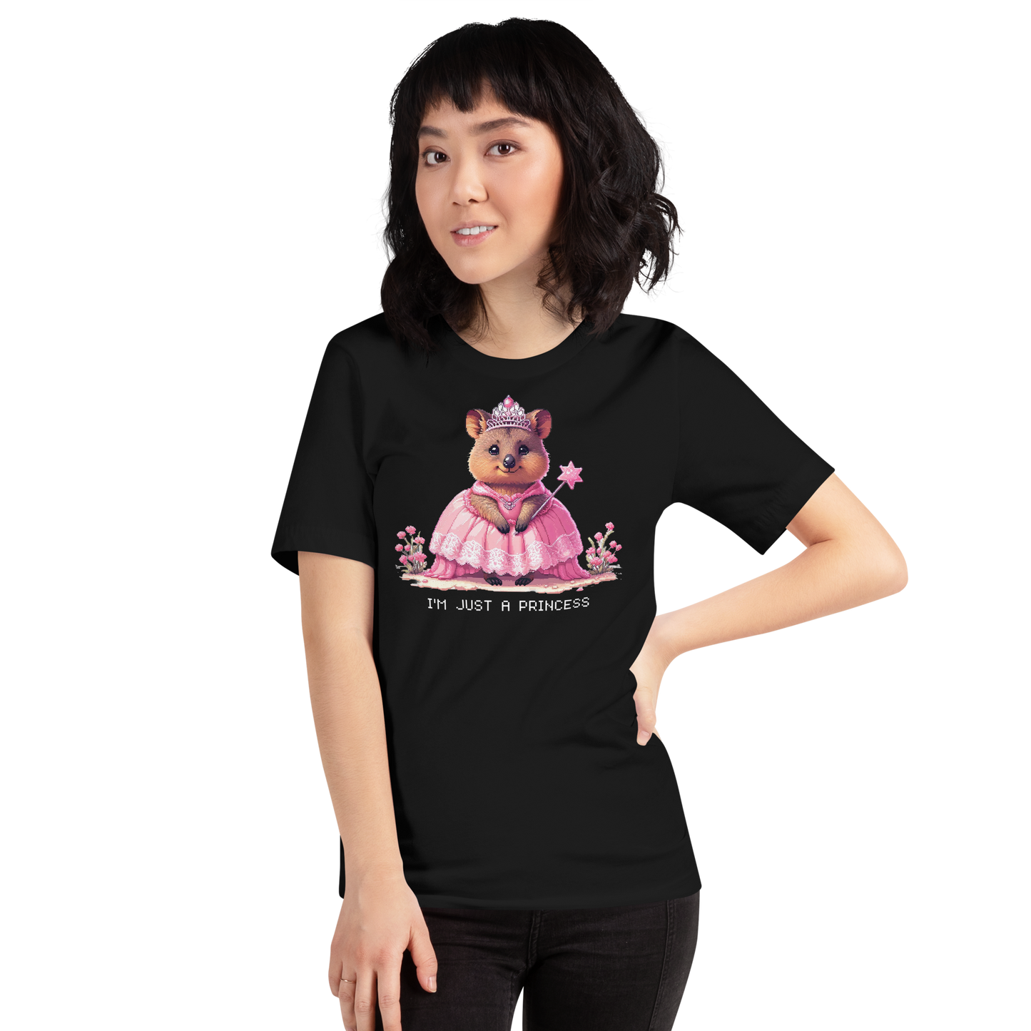 "Ariana, The Princess Quokka" Unisex Shirt w/ Text