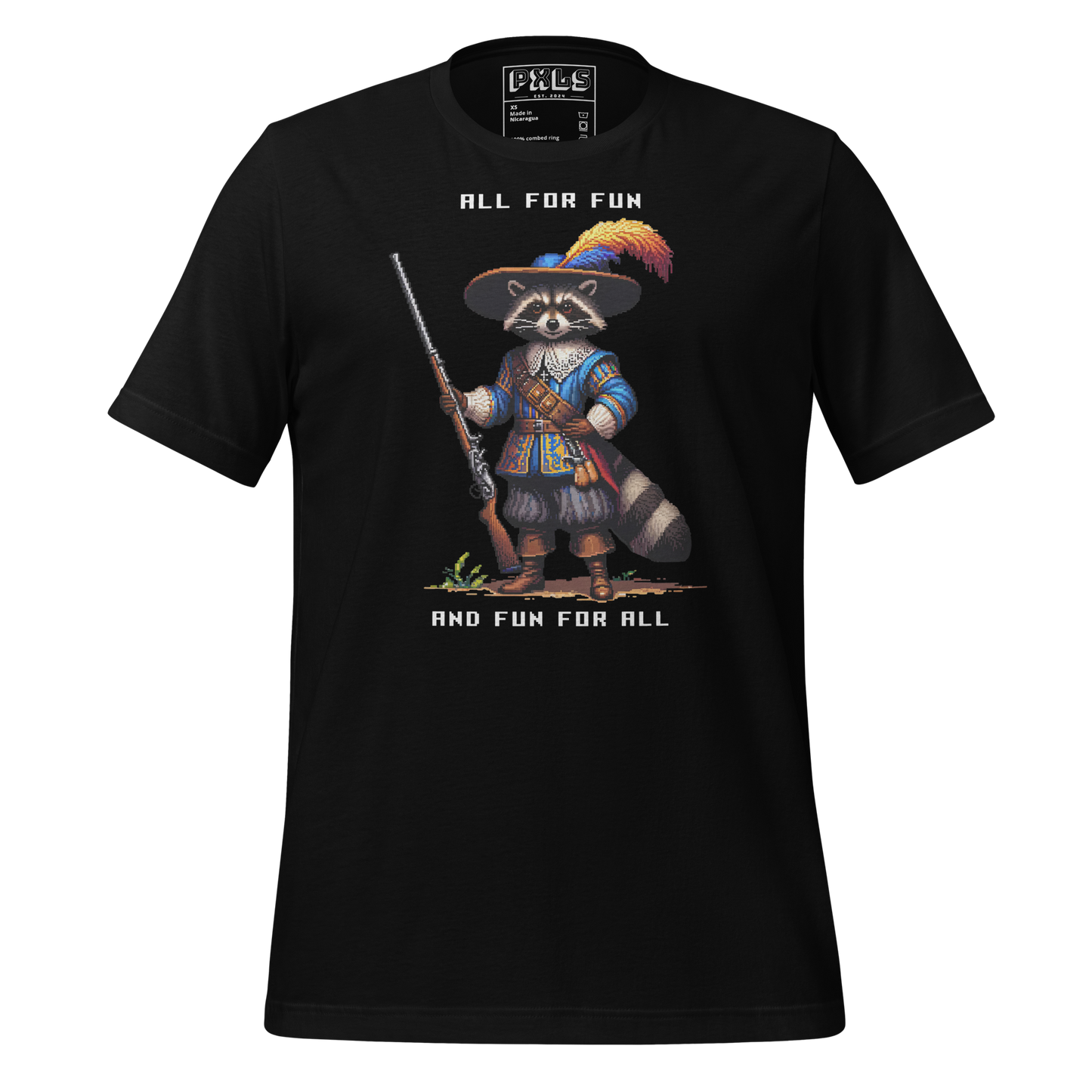 "Raccoon Musketeer" Unisex Shirt w/ Text
