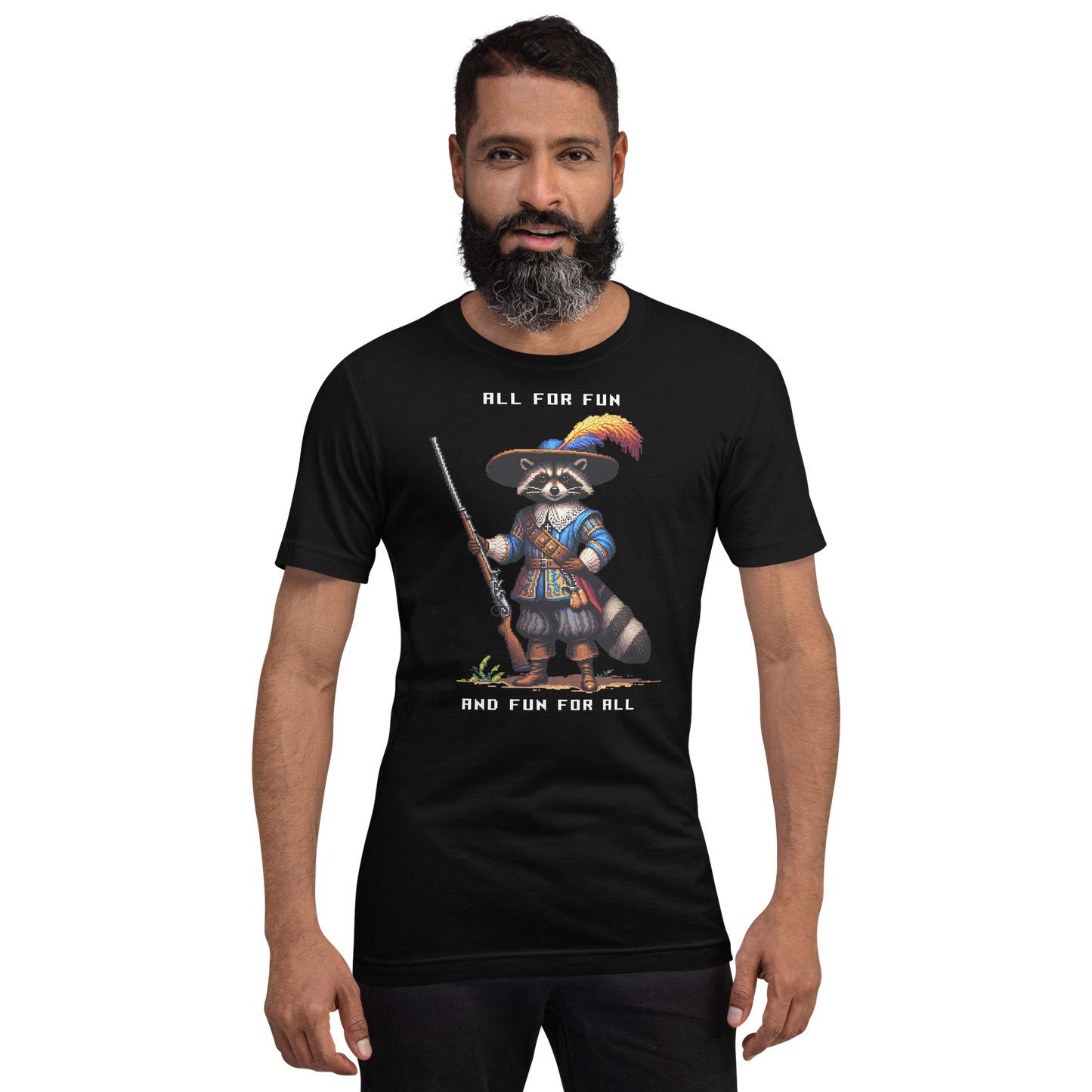 "Raccoon Musketeer" Unisex Shirt w/ Text