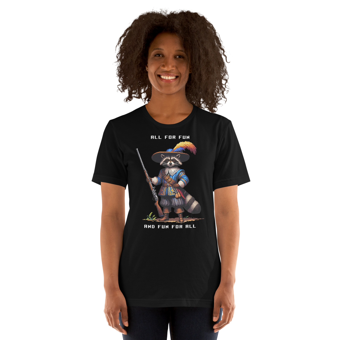 "Raccoon Musketeer" Unisex Shirt w/ Text