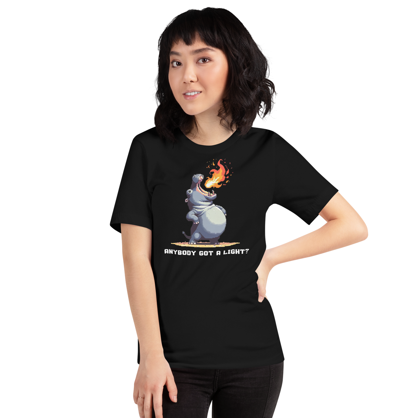 "Hippo Zippo Unisex Shirt w/ Text