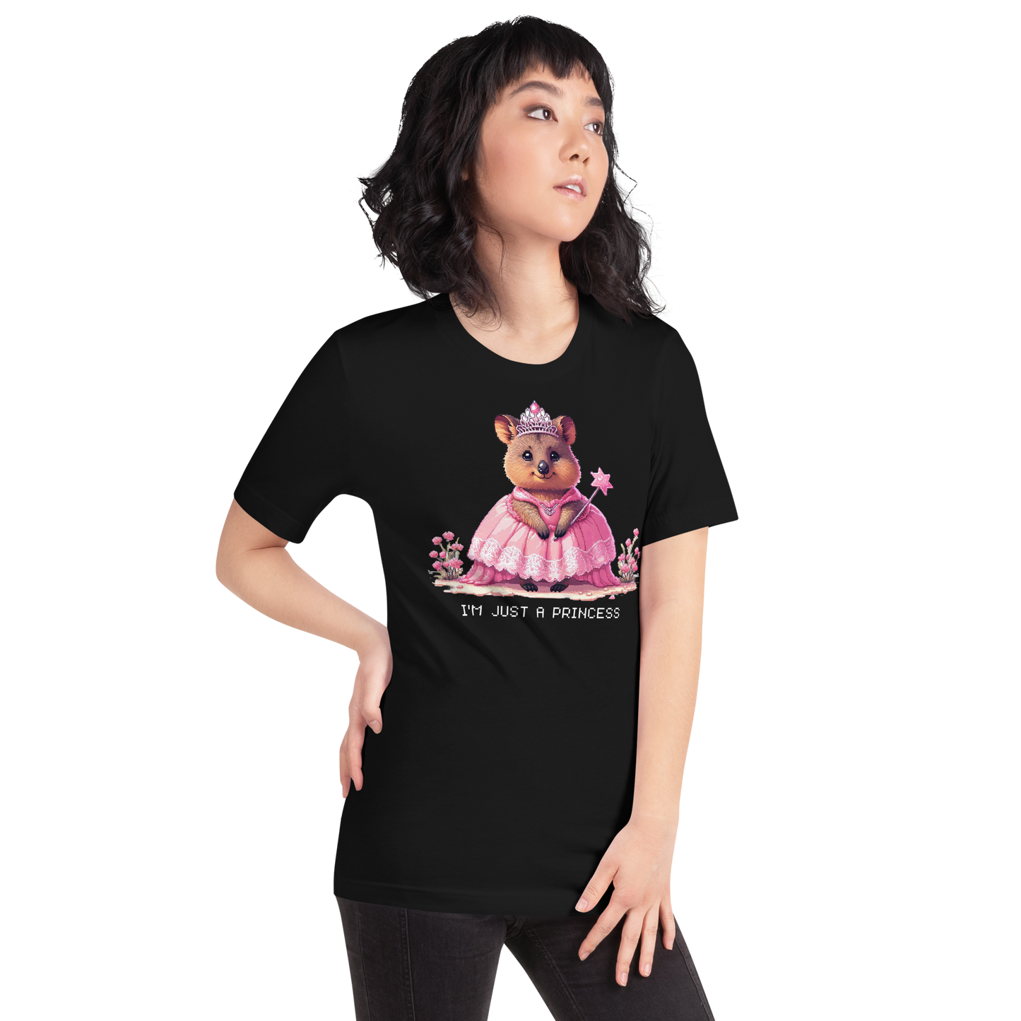 "Ariana, The Princess Quokka" Unisex Shirt w/ Text