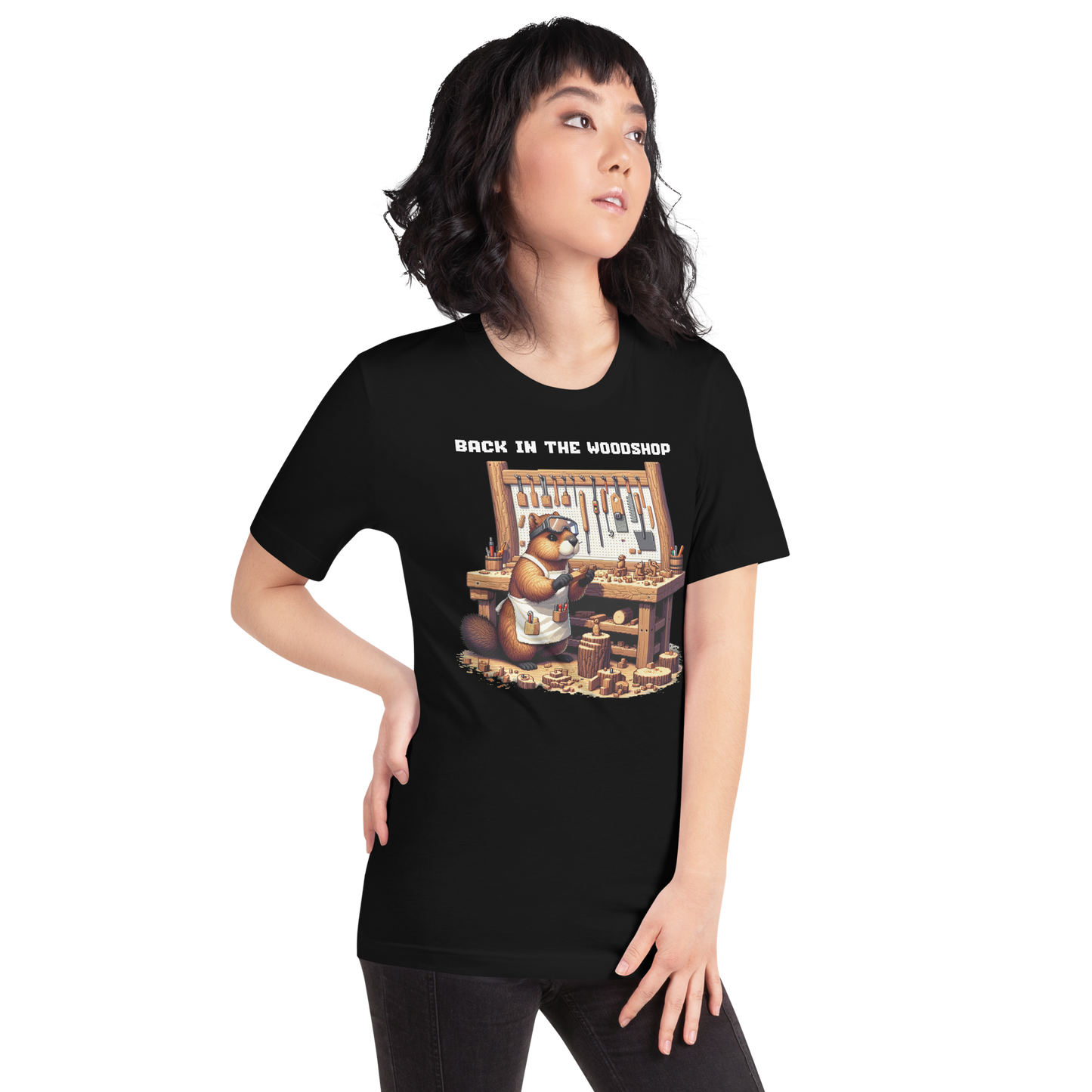 "Back in the Woodshop" Unisex Shirt w/ Text