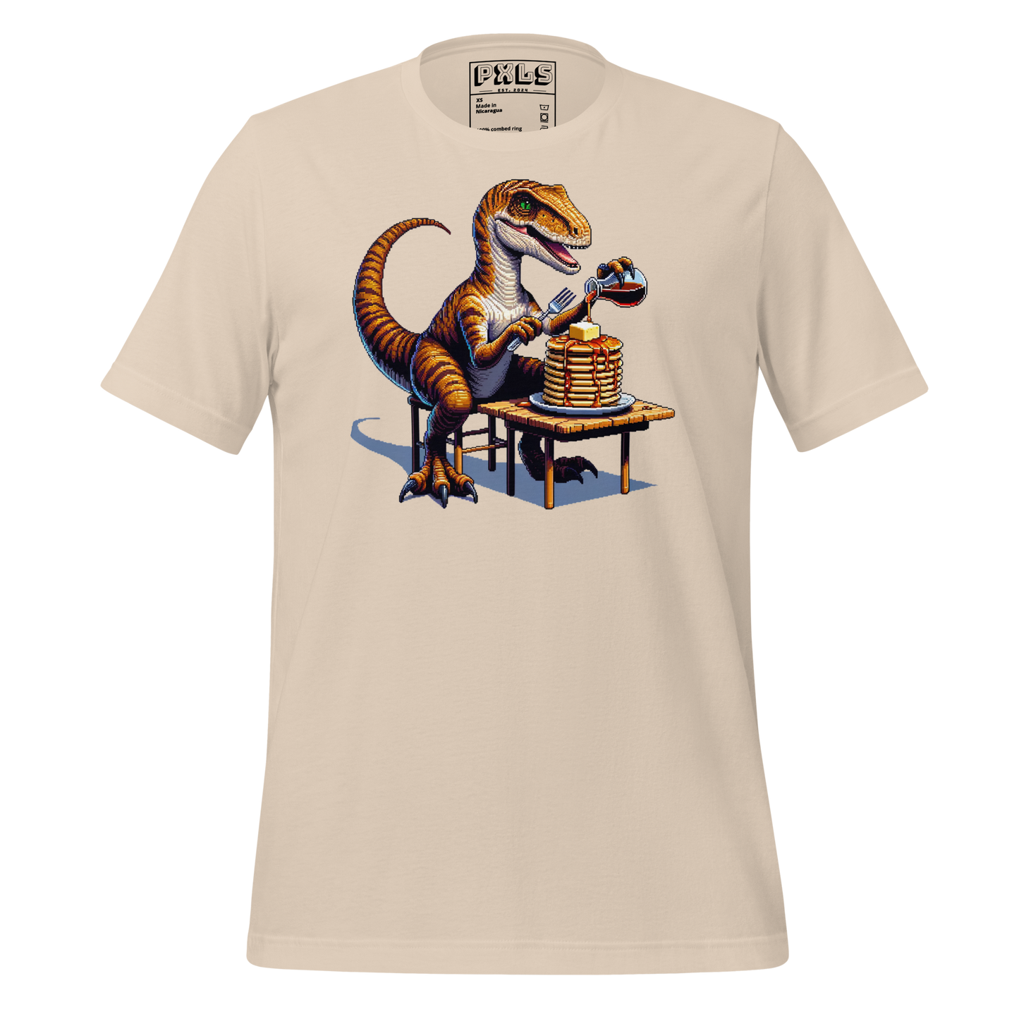 "Velociraptor Eating Pancakes" Unisex Shirt