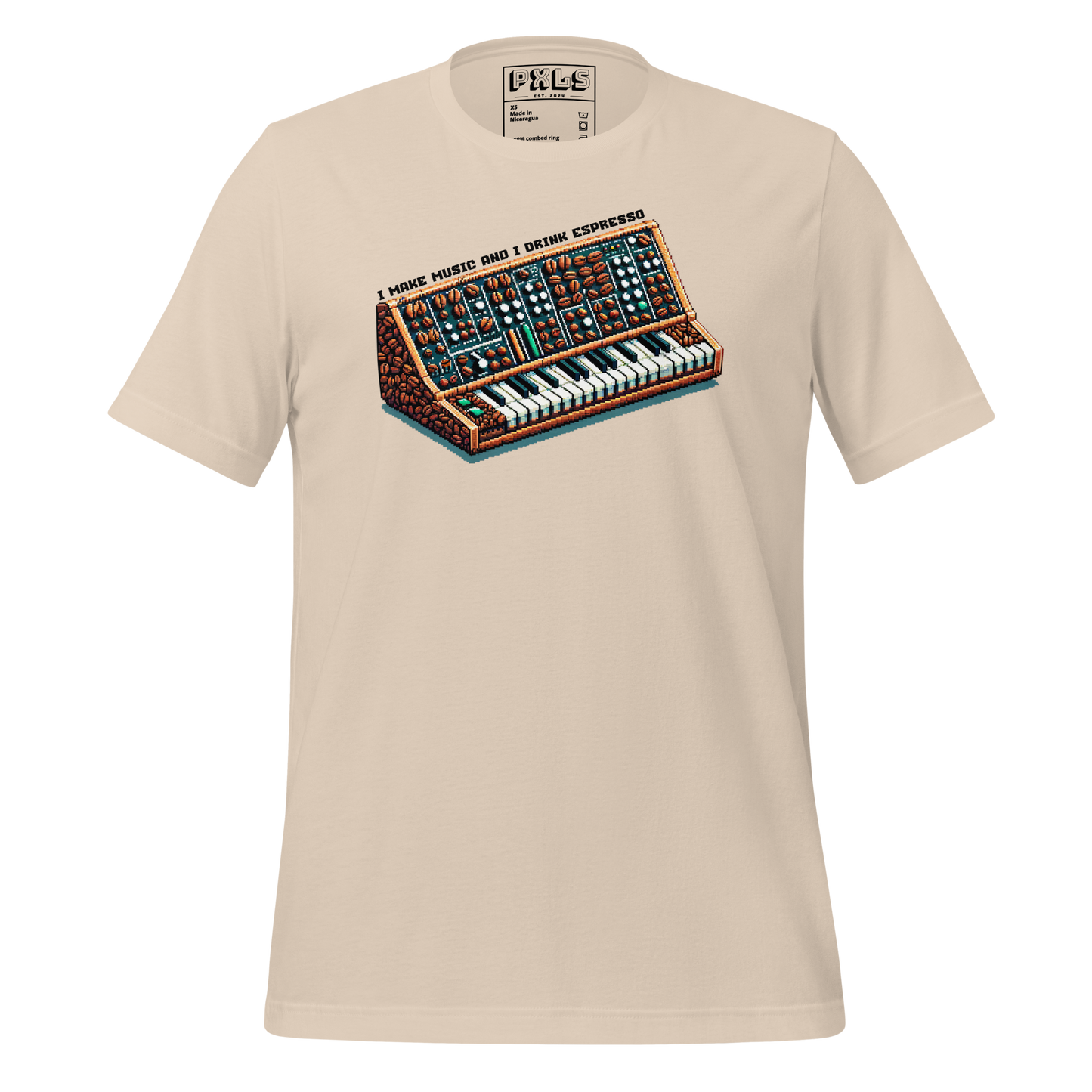 "Maurice's Espresso Synthesizer" Unisex Shirt w/ Text
