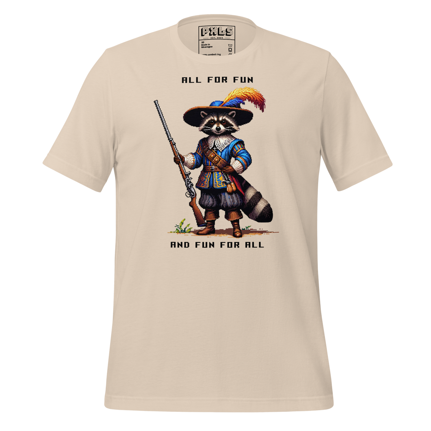 "Raccoon Musketeer" Unisex Shirt w/ Text