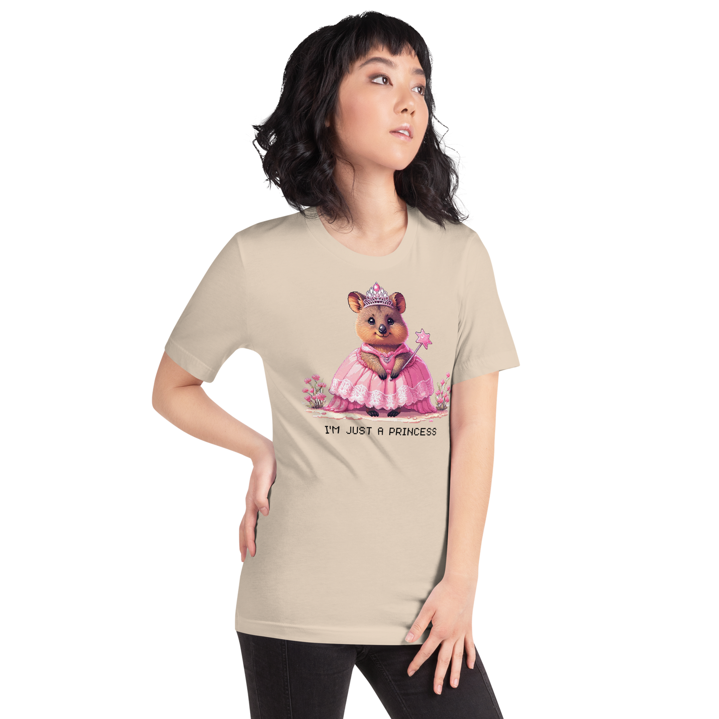 "Ariana, The Princess Quokka" Unisex Shirt w/ Text