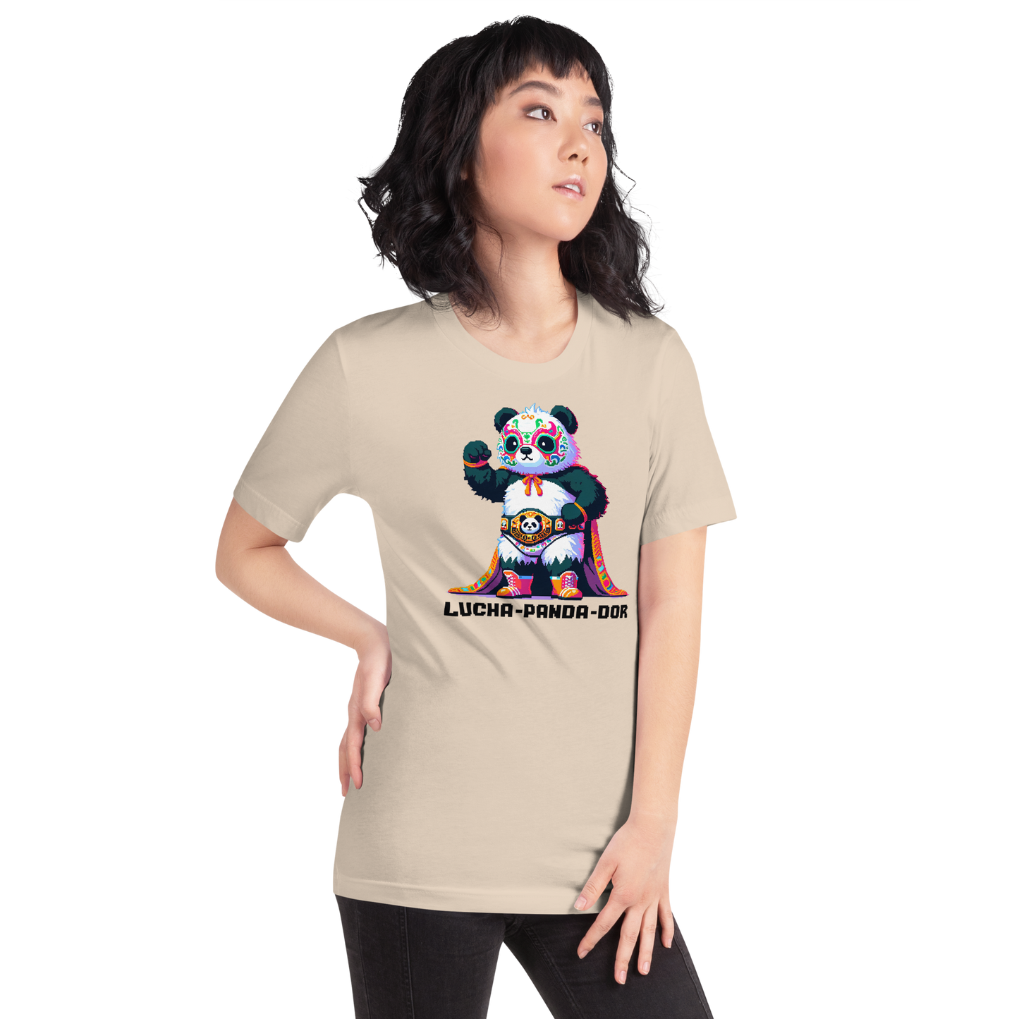 "Lucha-Panda-Dor" Unisex Shirt w/ Text