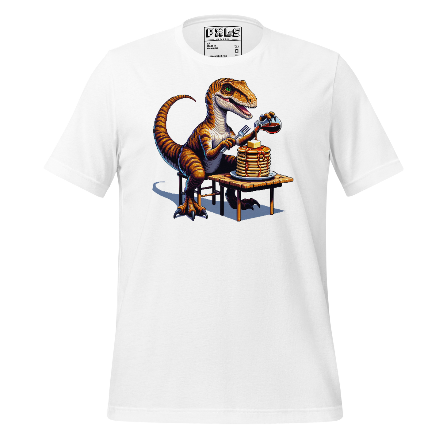 "Velociraptor Eating Pancakes" Unisex Shirt