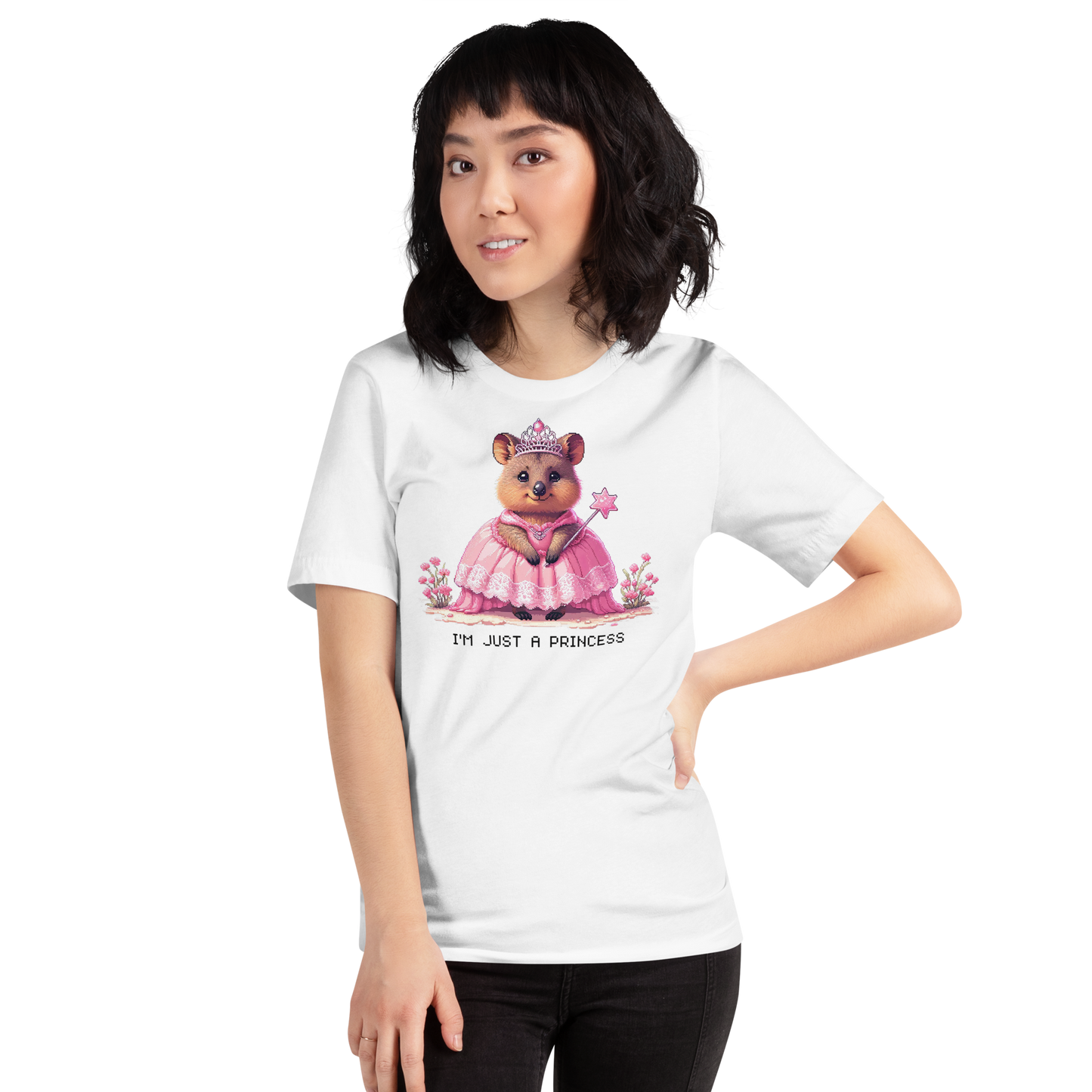 "Ariana, The Princess Quokka" Unisex Shirt w/ Text