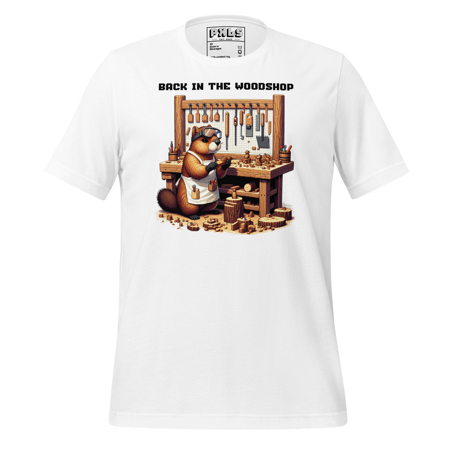 "Back in the Woodshop" Unisex Shirt w/ Text