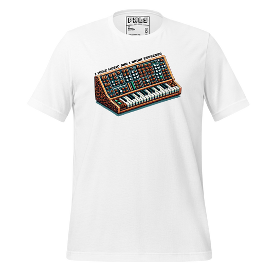 "Maurice's Espresso Synthesizer" Unisex Shirt w/ Text
