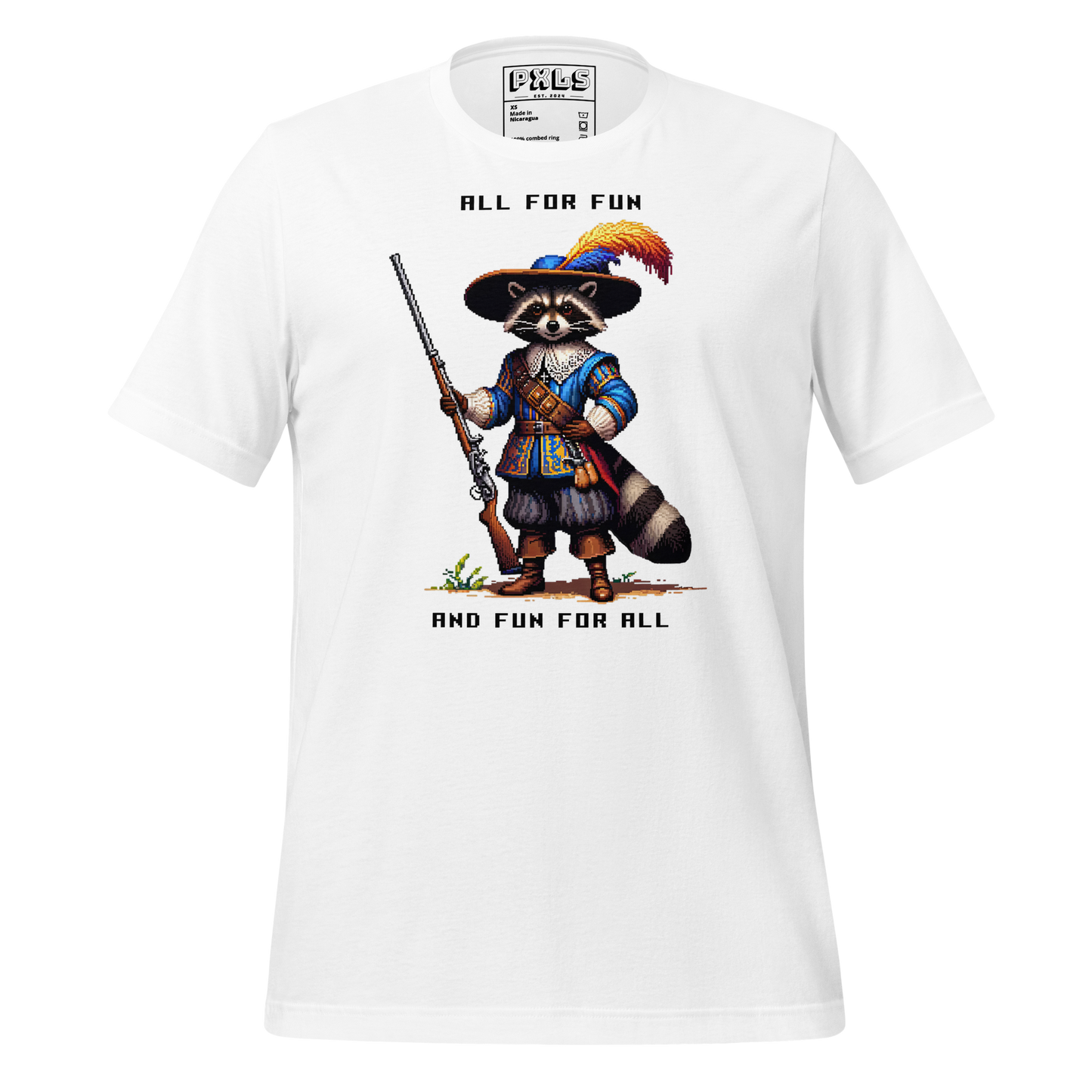 "Raccoon Musketeer" Unisex Shirt w/ Text