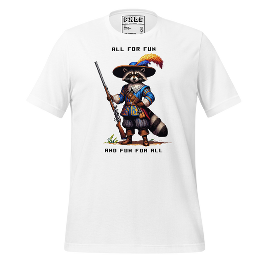 "Raccoon Musketeer" Unisex Shirt w/ Text