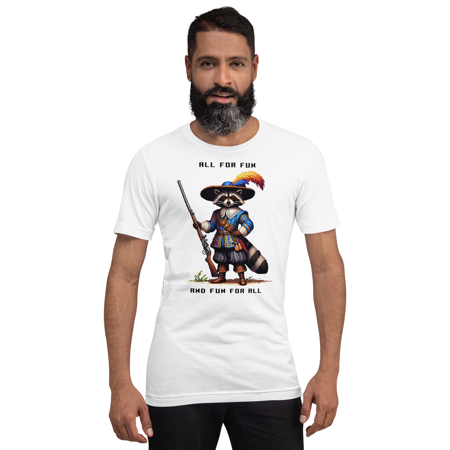 "Raccoon Musketeer" Unisex Shirt w/ Text
