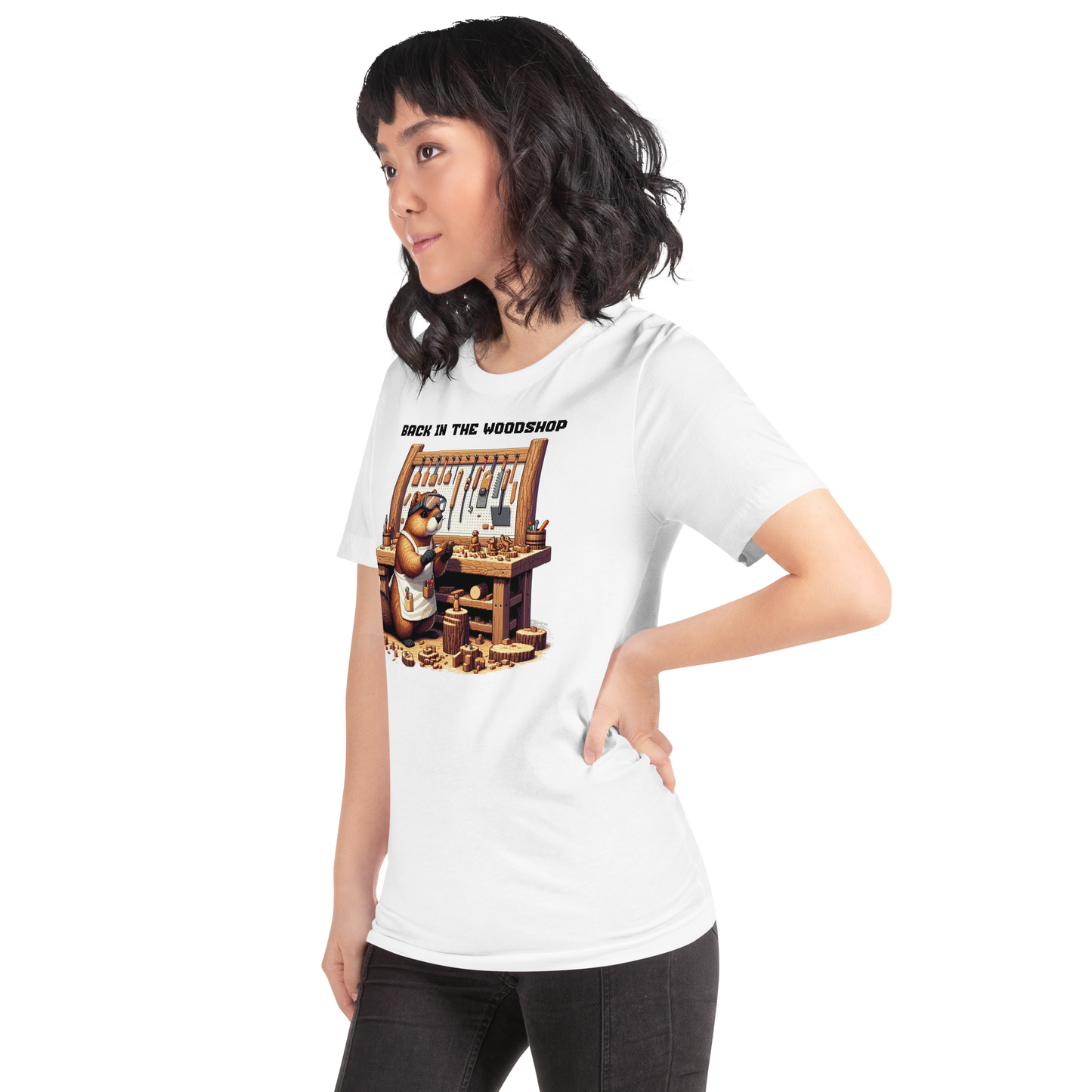 "Back in the Woodshop" Unisex Shirt w/ Text