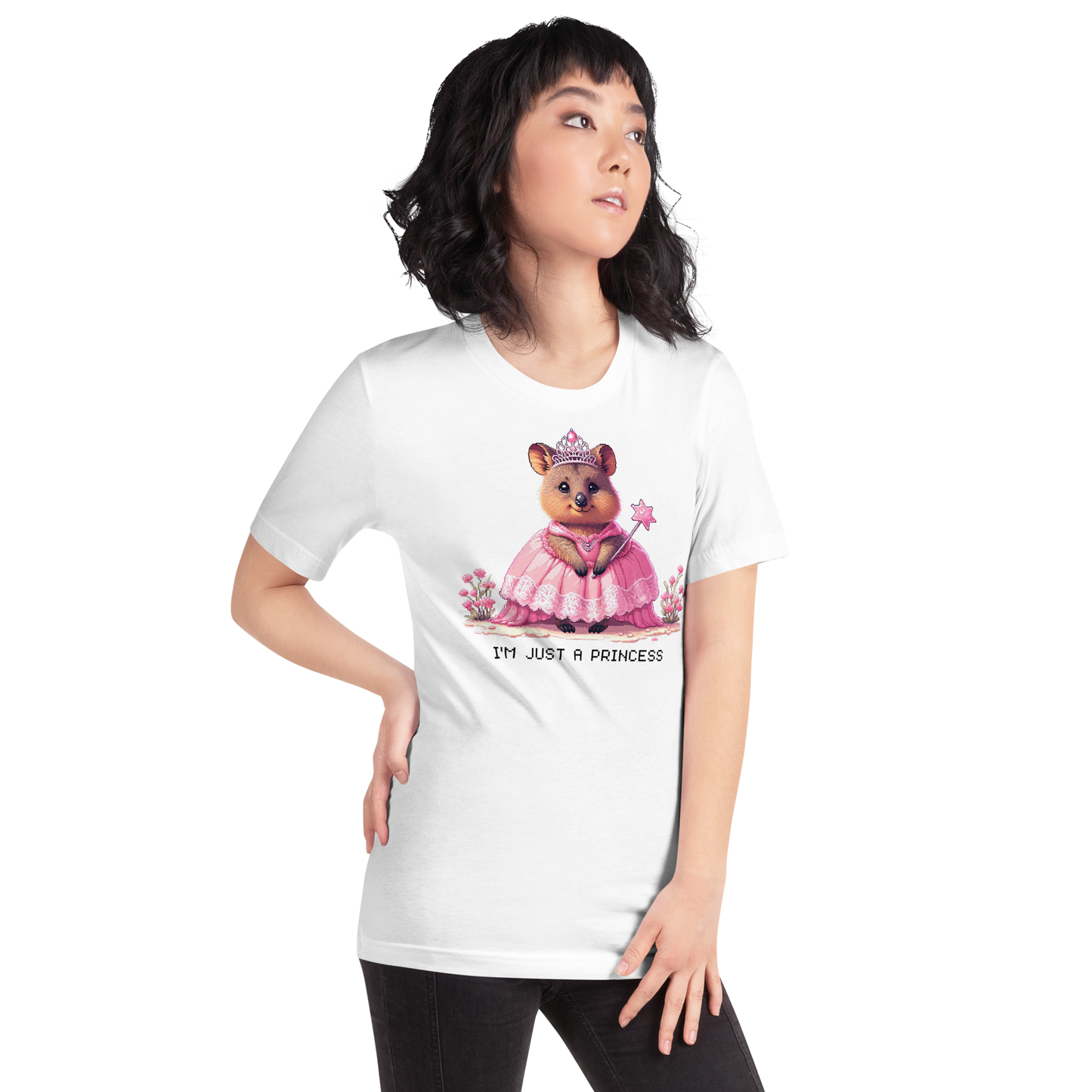 "Ariana, The Princess Quokka" Unisex Shirt w/ Text